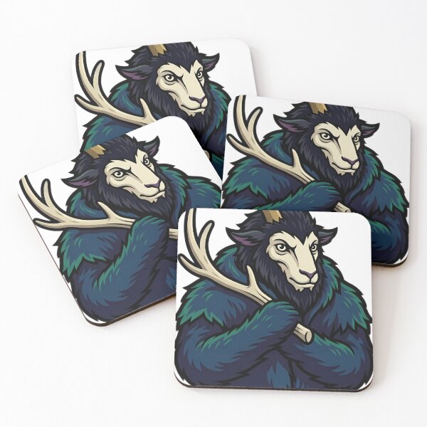 Item preview, Krampus with a Thick Shed Antler - Gothmas Dark Christmas Emblem designed and sold by IllumeInk.