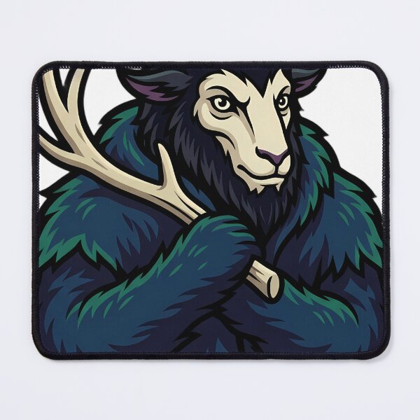 Item preview, Krampus with a Thick Shed Antler - Gothmas Dark Christmas Emblem designed and sold by IllumeInk.