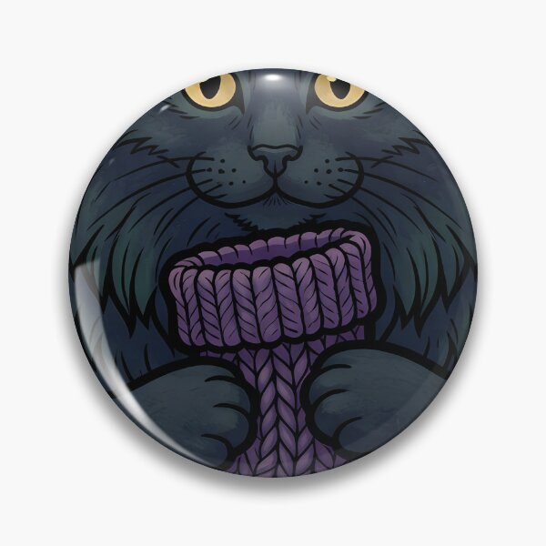 Item preview, Yule Cat with a Chunky Knitted Stocking - Dark Christmas Emblem designed and sold by IllumeInk.
