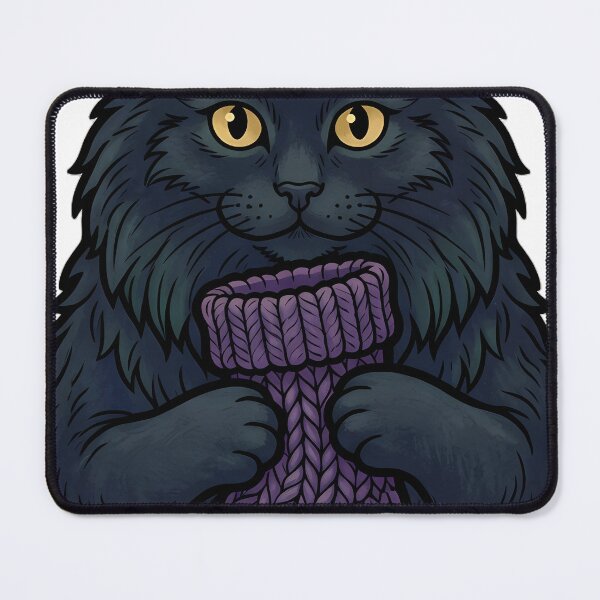 Item preview, Yule Cat with a Chunky Knitted Stocking - Dark Christmas Emblem designed and sold by IllumeInk.