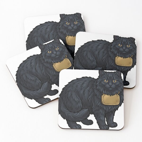 Item preview, Yule Cat with a Gold Chest Plaque - Dark Christmas Emblem designed and sold by IllumeInk.