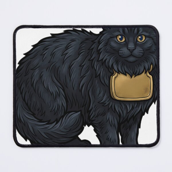 Item preview, Yule Cat with a Gold Chest Plaque - Dark Christmas Emblem designed and sold by IllumeInk.