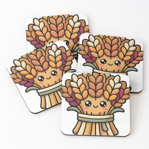 Item preview, Kawaii Wheat Sheaf with a Sweet Happy Face - Happy Harvest designed and sold by pumsquare.