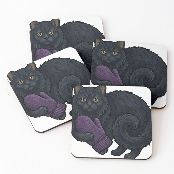 Item preview, Yule Cat with a Chunky Knitted Mitten - Dark Christmas Emblem designed and sold by IllumeInk.