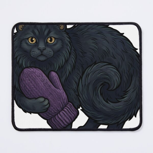 Item preview, Yule Cat with a Chunky Knitted Mitten - Dark Christmas Emblem designed and sold by IllumeInk.