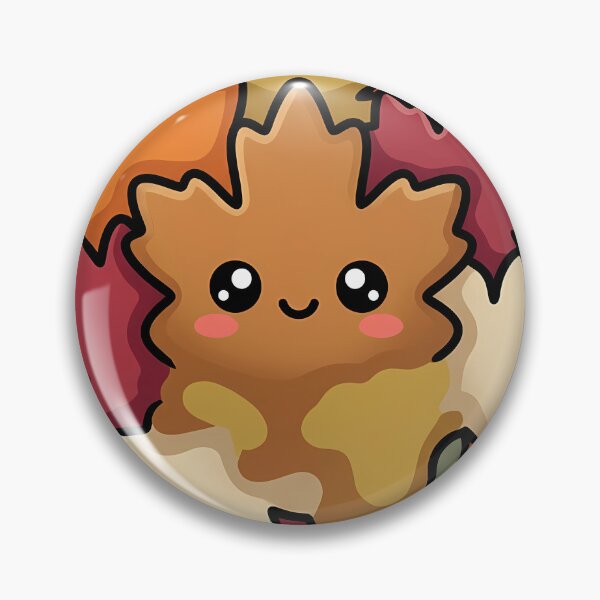 Item preview, Kawaii Maple Leaf Pile with a Sweet Happy Face - Autumn Thanks designed and sold by pumsquare.