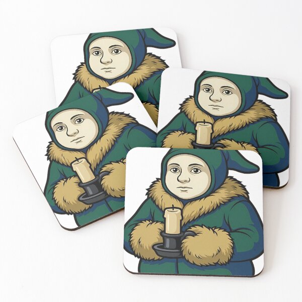 Item preview, Yule Lad with a Thick Tallow Candle - Dark Christmas Emblem designed and sold by IllumeInk.