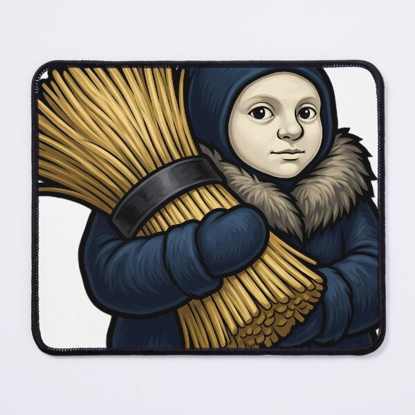 Item preview, Yule Lad with a Chunky Straw Sheaf - Dark Christmas Emblem designed and sold by IllumeInk.
