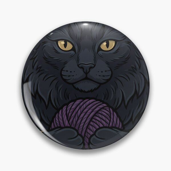 Item preview, Yule Cat with a Chunky Ball of Yarn - Dark Christmas Emblem designed and sold by IllumeInk.