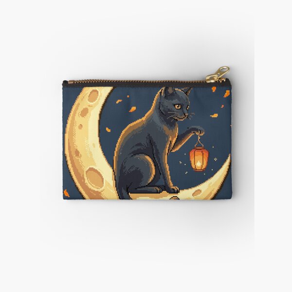 Item preview, Moon Cat Lantern — Witchy Pixel Art Sticker designed and sold by PixelBrujeria.