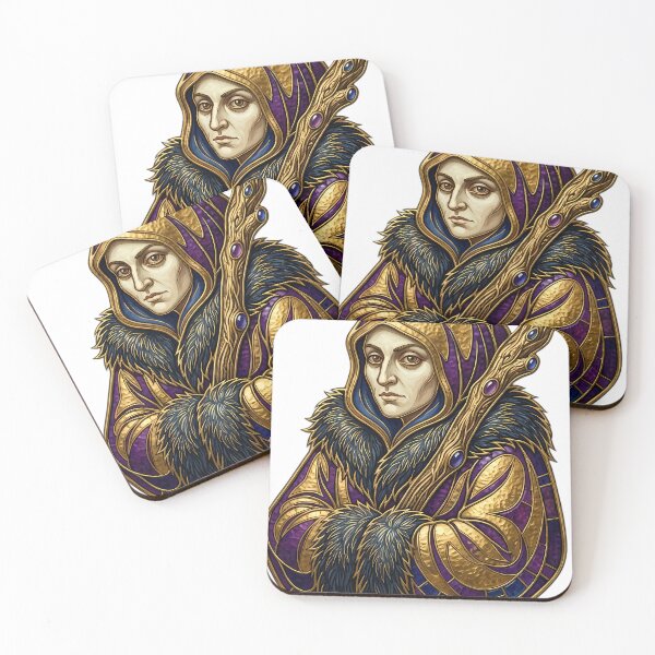 Item preview, Winter Witch with a Thick Gnarled Staff - Black Christmas Emblem designed and sold by IllumeInk.