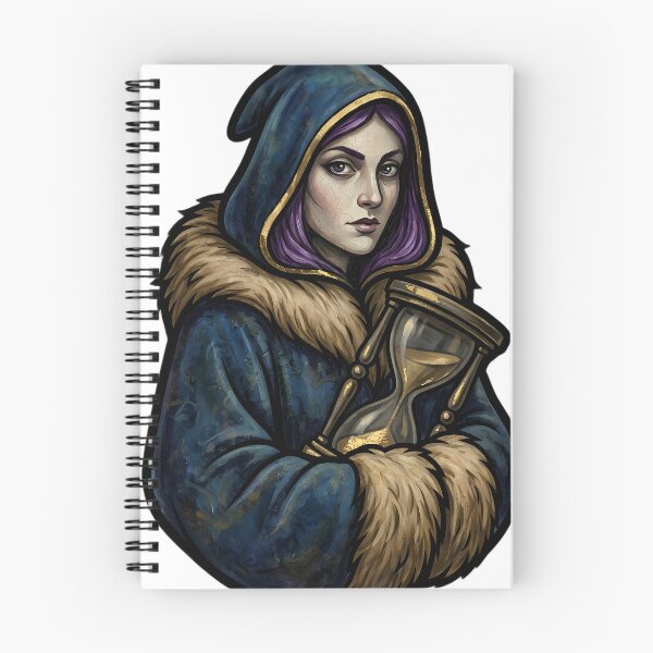Item preview, Winter Witch with a Heavy Hourglass - Black Christmas Emblem designed and sold by IllumeInk.