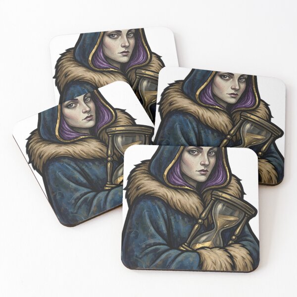 Item preview, Winter Witch with a Heavy Hourglass - Black Christmas Emblem designed and sold by IllumeInk.