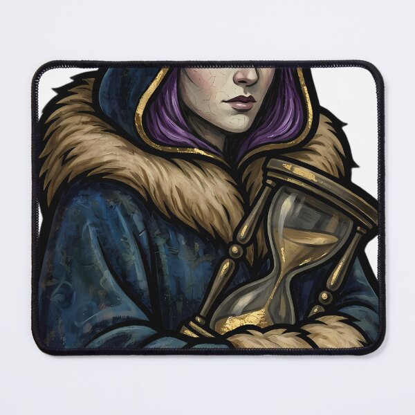 Item preview, Winter Witch with a Heavy Hourglass - Black Christmas Emblem designed and sold by IllumeInk.