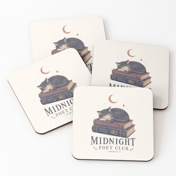 Item preview, Midnight Poet Club Sleeping Cat on Books designed and sold by CamiereStudio.