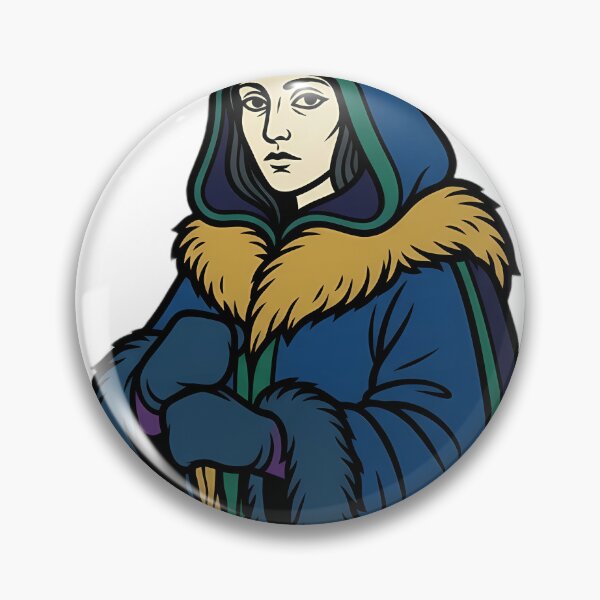 Item preview, Winter Witch with a Gold Crescent Moon - Cold Moon Emblem designed and sold by IllumeInk.