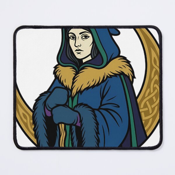 Item preview, Winter Witch with a Gold Crescent Moon - Cold Moon Emblem designed and sold by IllumeInk.