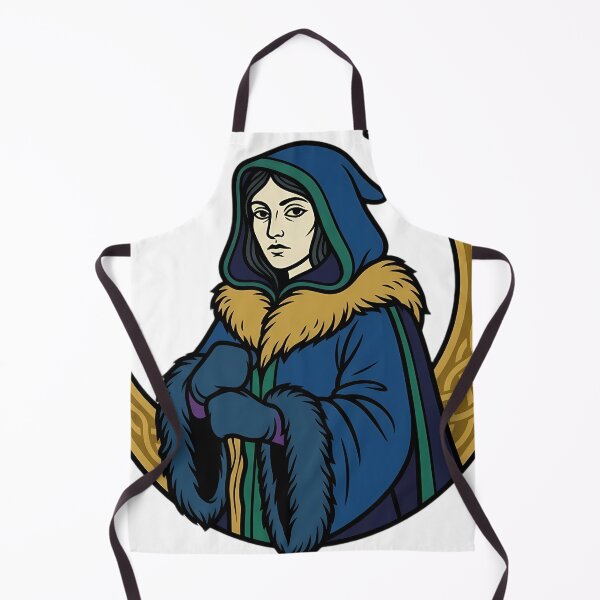 Artikelvorschau, Winterhexe mit goldenem Halbmond – Emblem des kalten Mondes entworfen und verkauft von IllumeInk.