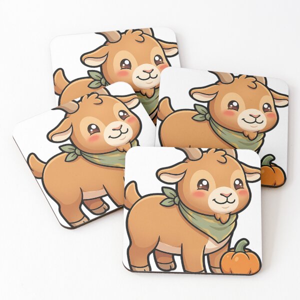 Item preview, Cute Harvest Kid Goat Standing Beside a Tiny Pumpkin designed and sold by pumsquare.