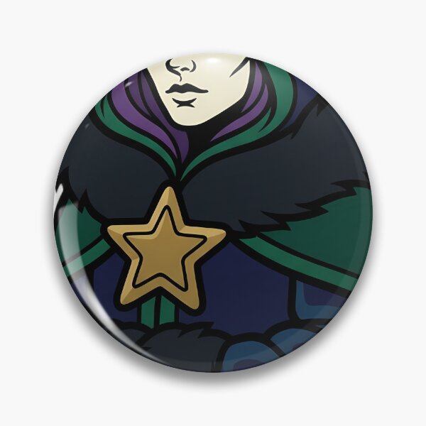 Item preview, Winter Witch with a Gold Star Emblem - Black Christmas Emblem designed and sold by IllumeInk.