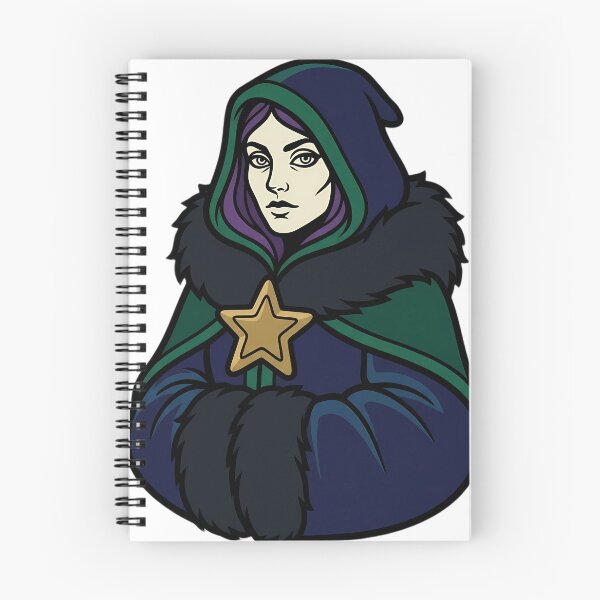 Item preview, Winter Witch with a Gold Star Emblem - Black Christmas Emblem designed and sold by IllumeInk.