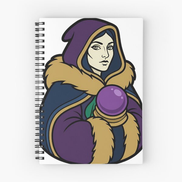 Item preview, Winter Witch with an Opaque Crystal Orb - Black Christmas Emblem designed and sold by IllumeInk.