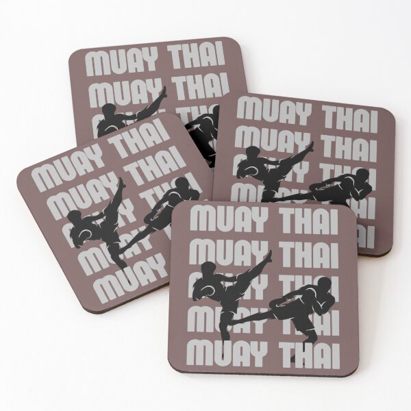 Item preview, Muay Thai Fighters Silhouette Bold Typography designed and sold by PodunkClothing.