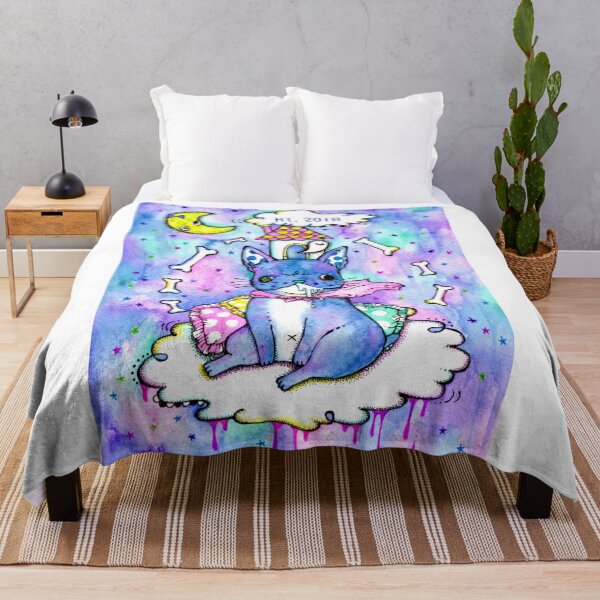 Item preview, Surreal Pastel Goth Watercolor Zombie Dog Cloud Art designed and sold by Hawel-3lih.