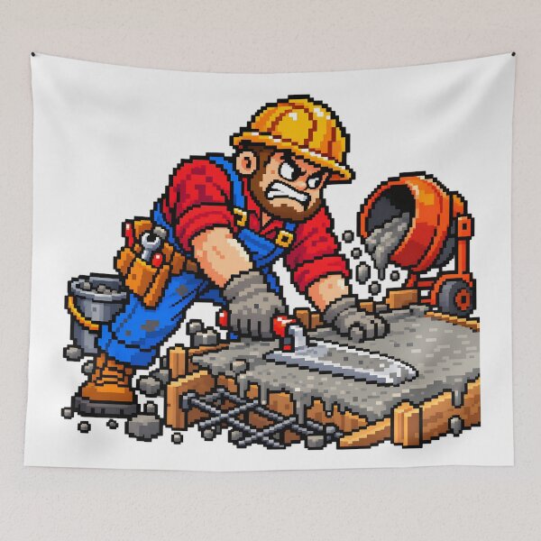Item preview, Pixel Concrete Worker designed and sold by TOMSZE.