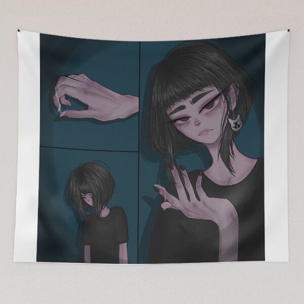 Item preview, Moody Doomer Girl Dark Grunge Anime Comic Art designed and sold by Jojderyalees.