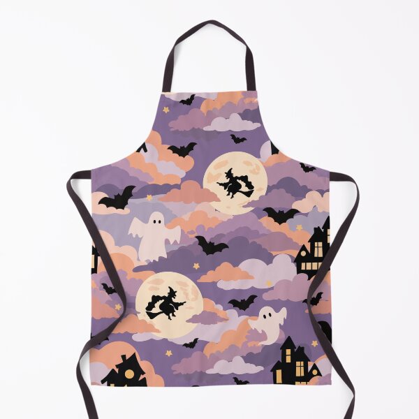 Item preview, Cute Pastel Halloween Seamless Pattern with Witch, Ghosts and Bats designed and sold by i-have-idea.