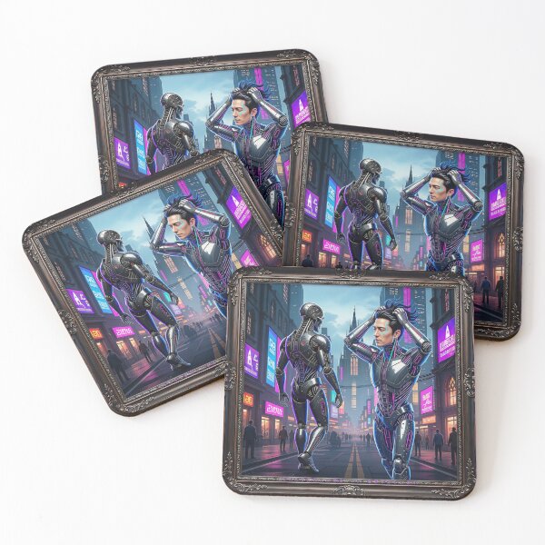 Item preview, Cyberpunk Cyborg Disconnect Gothic Cathedral Frame Art designed and sold by LazyDayzCo.