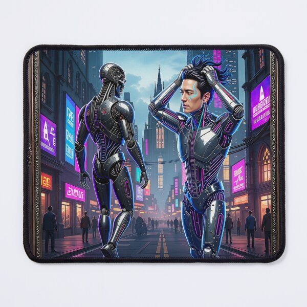 Item preview, Cyberpunk Cyborg Disconnect Gothic Cathedral Frame Art designed and sold by LazyDayzCo.