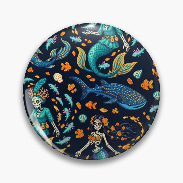 Item preview, Sirenas de Cempasúchil — Marigold Mermaid Pattern designed and sold by PixelBrujeria.