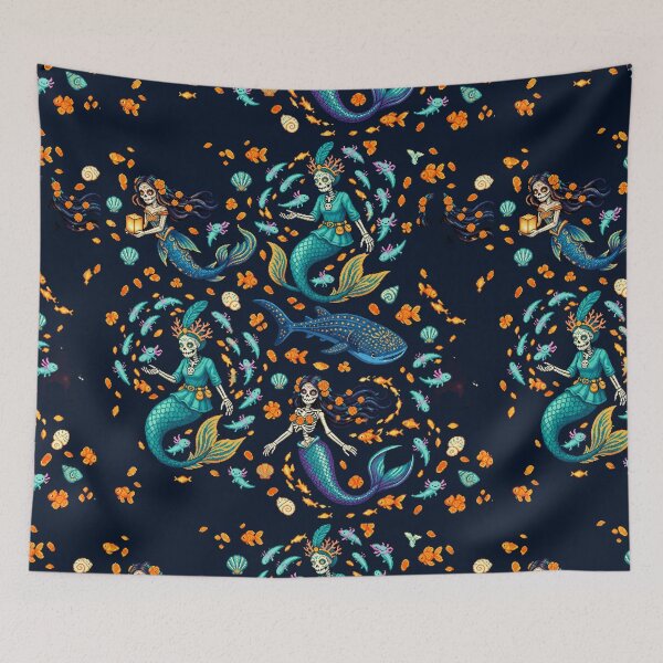 Item preview, Sirenas de Cempasúchil — Marigold Mermaid Pattern designed and sold by PixelBrujeria.