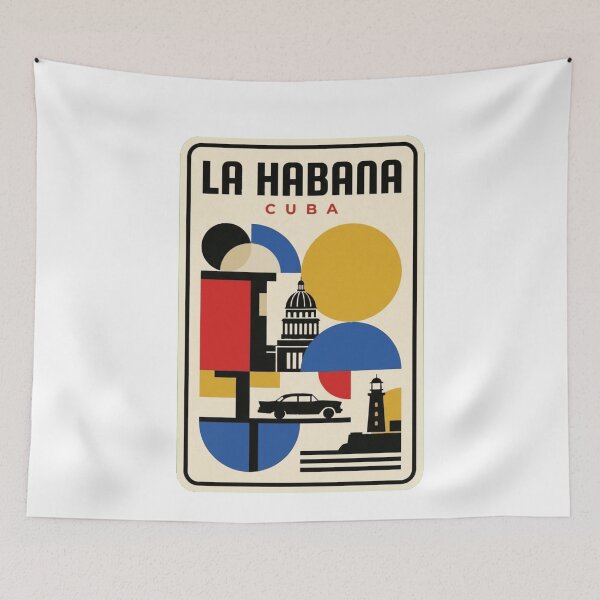 Item preview, Retro La Habana Bauhaus Geometric Skyline designed and sold by k3rstman1.