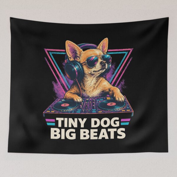 Item preview, Chihuahua DJ Retro Beats designed and sold by GrossrobertArts.