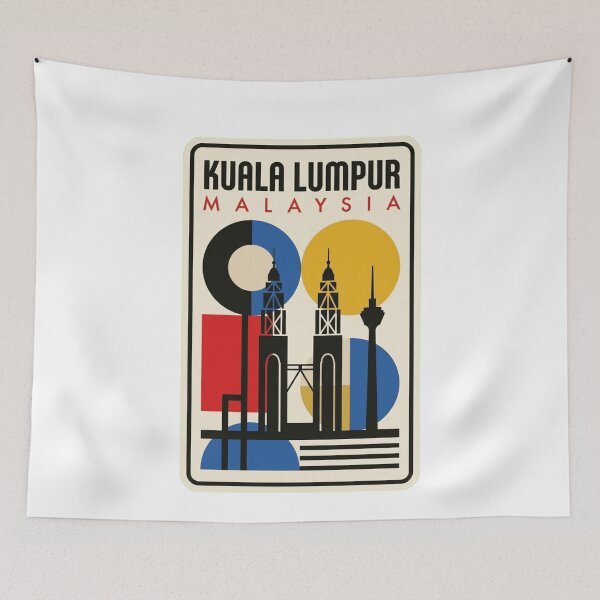 Item preview, Retro Kuala Lumpur Bauhaus Geometric Skyline designed and sold by k3rstman1.