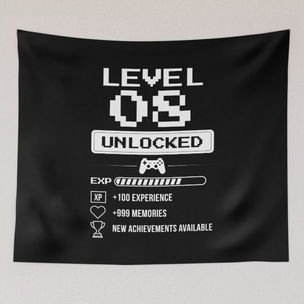 Item preview, Level 8 Unlocked birthday gift designed and sold by NumbersFort.