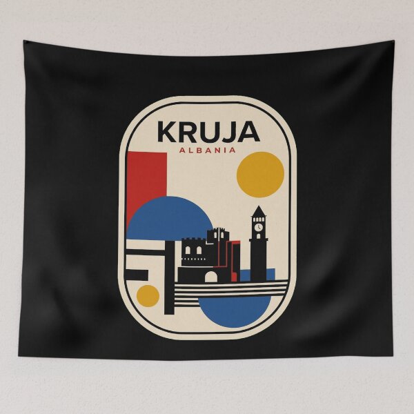 Item preview, Retro Kruja Bauhaus Geometric Skyline designed and sold by k3rstman1.