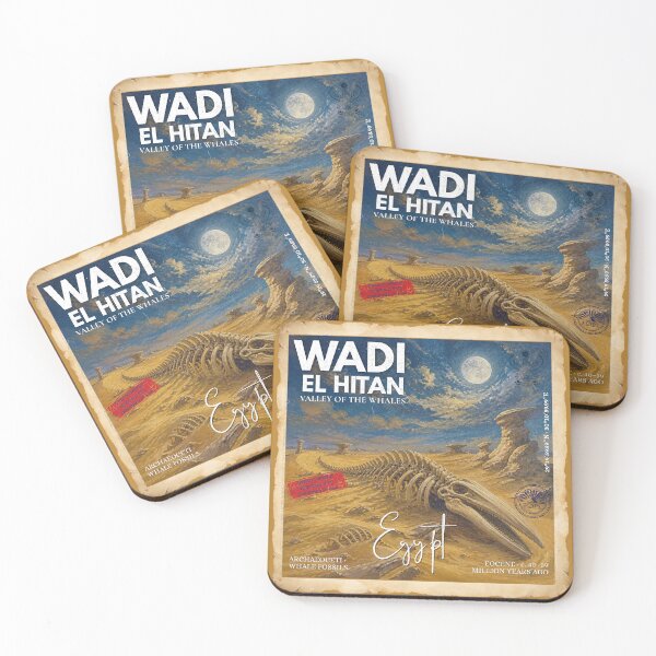 Item preview, Wadi El Hitan Egypt Vintage Whale Fossil Travel Poster designed and sold by KaBaRen.