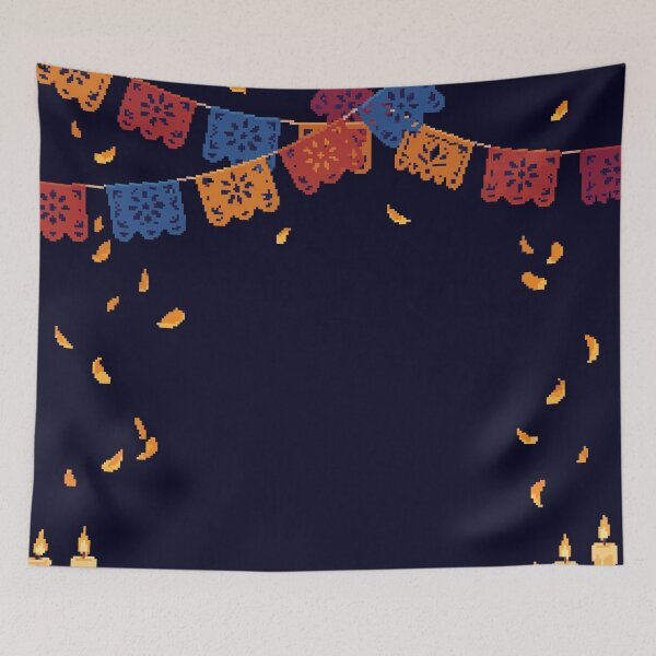 Item preview, Papel Picado Frame — Day of the Dead Party Background designed and sold by PixelBrujeria.