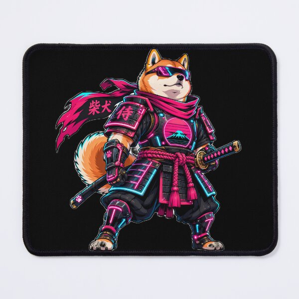 Item preview, Cyberpunk Samurai Shiba Inu Neon Doge designed and sold by ValhallaHub.