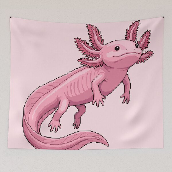 Item preview, Pink Axolotl — Cute Pixel Art Salamander Sticker designed and sold by PixelBrujeria.