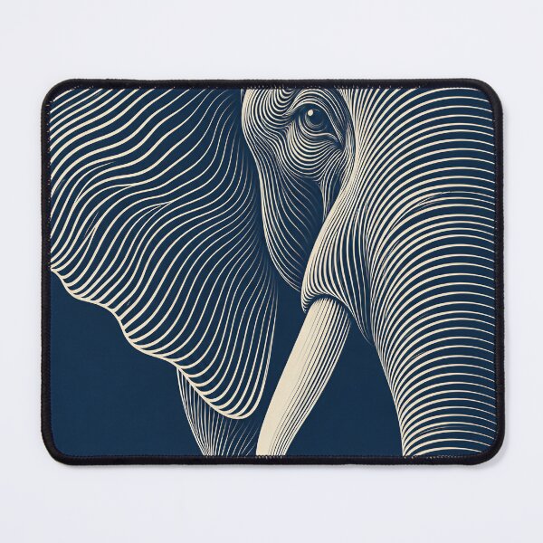 Item preview, Midnight Line Elephant – Minimalist Optical Art Portrait designed and sold by Jandedan.