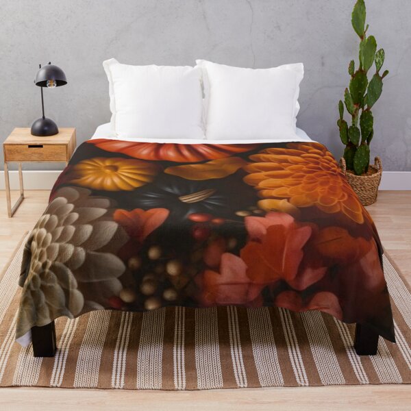 Item preview, Autumn Pumpkins and Dahlias Floral Flat Lay — Cozy Harvest Scenery designed and sold by LYAN-STORE.