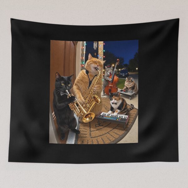 Item preview, Cat Playing Saxophone Funny Meme designed and sold by Hedoraxe.