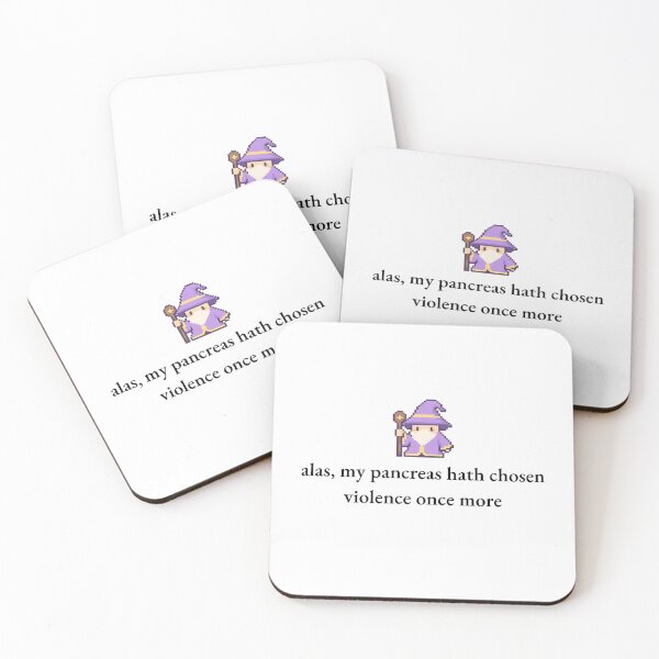 Item preview, Alas My Pancreas Hath Chosen Violence Black Font Pixel Wizard Meme designed and sold by kristy1003.