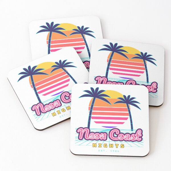 Item preview, Neon Coast Nights - 80s Synthwave Palm Sunset designed and sold by Playful Paper Club.
