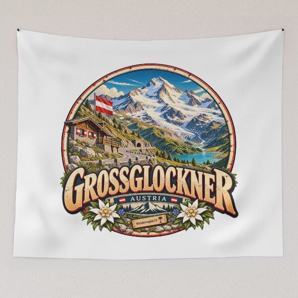 Item preview, Grossglockner Austria – Vintage Alpine High Alpine Road & Mountain Panorama designed and sold by Wandervogel123.